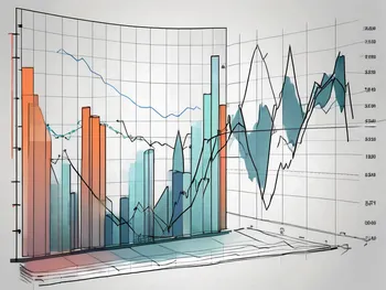 A dynamic stock market chart with highlighted volume bars and a relative volume indicator in a separate section below it