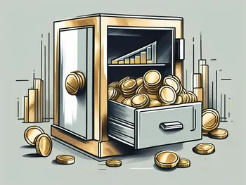 A sturdy safe filled with diverse investment assets like stocks