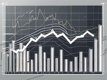 Draw an illustration of a stylized stock market chart with intricate layers representing order books