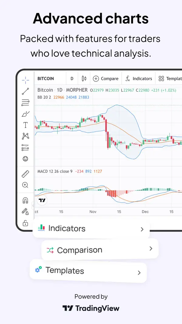 Advanced Chart powered by Tradingview on Morpher