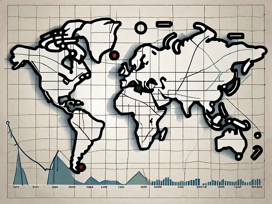 A global map interwoven with various currency symbols and stock market graphs to symbolize the worldwide forex stocks market