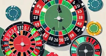 Une roue de roulette avec des couleurs et des numéros alternés