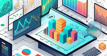 A digital trading platform on a computer screen with upward trending graphs