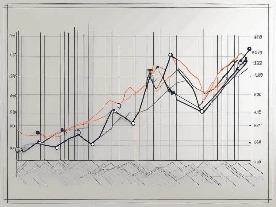 A fluctuating graph line representing the average true range