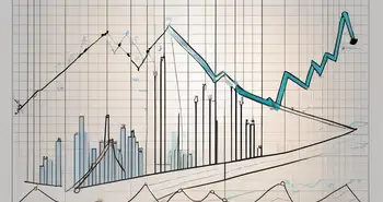 Ein dynamisches Börsendiagramm mit einer hervorgehobenen Linie, die den On-Balance-Volume-Indikator darstellt.