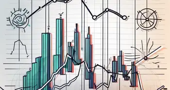 Un gráfico estilizado del mercado bursátil con líneas fluctuantes que representan canales de precios