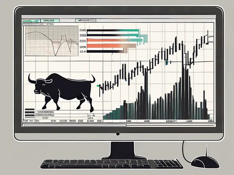 A computer screen displaying a macd (moving average convergence divergence) graph with trading indicators