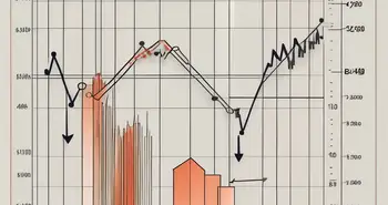 Un graphique dynamique du marché boursier avec des flèches