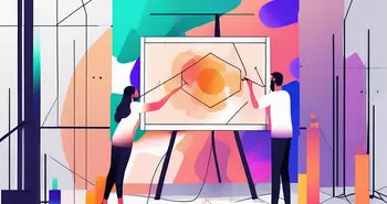 A digital canvas being painted with abstract colors