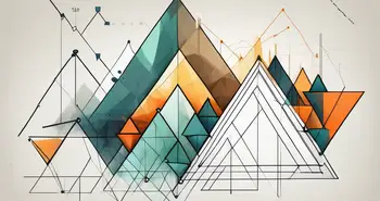 A variety of different types of triangles superimposed on a stylized graph