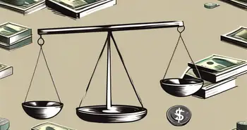 A balanced scale with different types of investment assets like gold