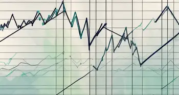 An ascending triangle pattern on a stylized stock market chart