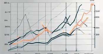 Un gráfico con líneas fluctuantes que representan las tendencias del mercado