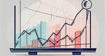 Une balance équilibrée avec différentes devises mondiales d'un côté et un graphique en hausse de l'autre côté