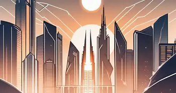 A futuristic city skyline