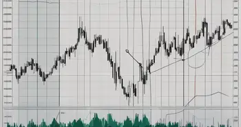 Un gráfico dinámico de forex con varios indicadores y gráficos de líneas fluctuantes que simbolizan la acción del precio en el mercado de divisas