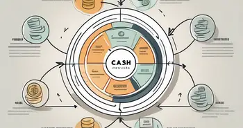 Un diagrama de flujo circular que muestra el proceso de compra de inventario.