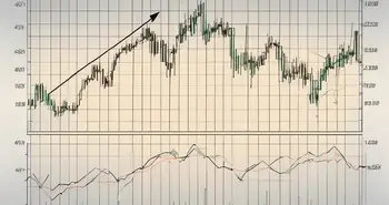 Ein Devisenhandelsdiagramm mit einer ADX (Average Directional Index) Indikatorlinie