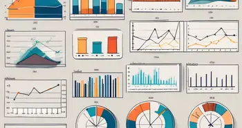 Diferentes tipos de indicadores gráficos como gráficos de líneas