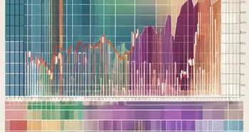 Ein detailliertes Renko-Diagramm mit verschiedenen farblich codierten Blöcken