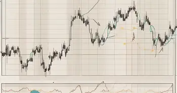 A pair of bollinger bands overlaying a forex trading chart