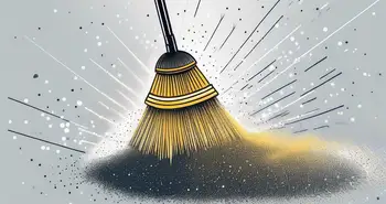 A digital broom sweeping up tiny