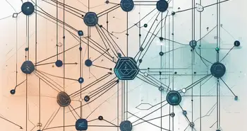 A complex network of interconnected digital nodes