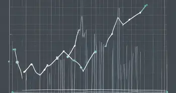 A line graph with fluctuating data points