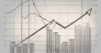 Ein Aktienmarkt-Diagramm mit einem nach oben zeigenden Pfeil