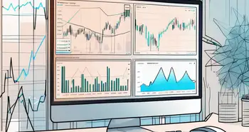 A computer screen displaying the tradingview platform interface with various trading charts and analytical tools