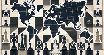 A chess board with various financial symbols as pieces