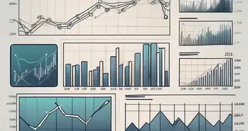 Varios indicadores del mercado de valores como gráficos