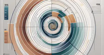 Une spirale de Fibonacci superposée sur un graphique représentant des données de trading forex