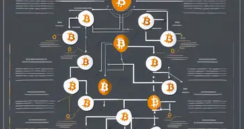 Una representación simbólica del símbolo de bitcoin integrado en un diagrama de flujo