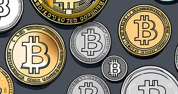 Monedas de diferentes tamaños representando distintas criptomonedas