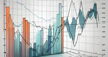 A dynamic stock market chart with highlighted volume bars and a relative volume indicator in a separate section below it