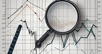 Un graphique boursier avec des lignes en zigzag indiquant des retracements