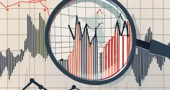 Un graphique stylisé du marché boursier montrant un motif de drapeau baissier