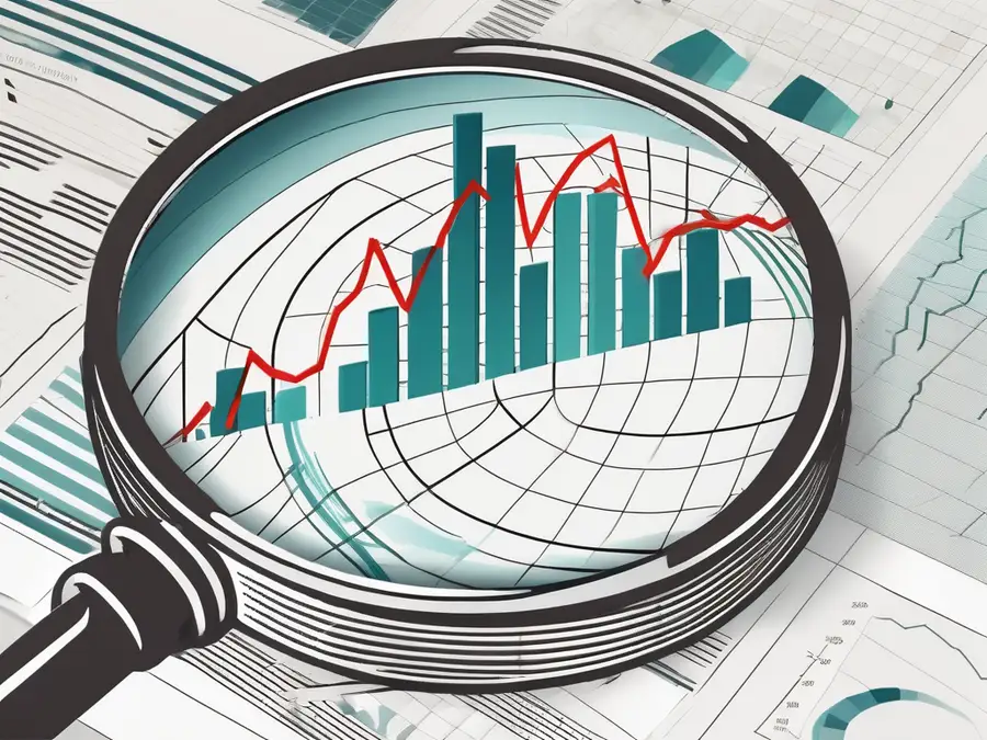 Un graphique boursier avec divers motifs mis en évidence