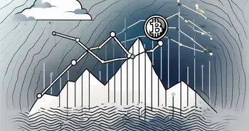 A fluctuating graph line representing a crypto market