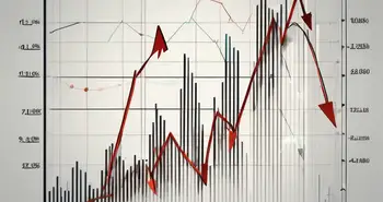 Un graphique boursier avec des flèches indiquant les tendances à la hausse et à la baisse