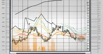 Un graphique détaillé du bitcoin sur un écran d'ordinateur avec divers indicateurs et lignes de tendance