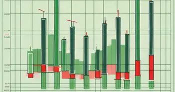 Ein Candlestick-Chart, das das Mat Hold-Muster hervorhebt