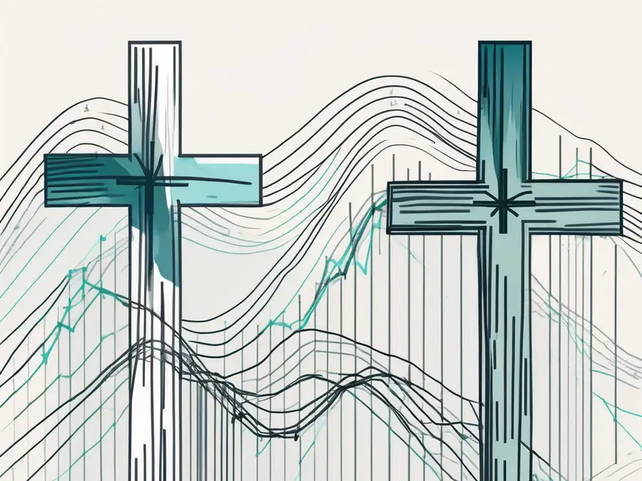 Dos gráficos bursátiles intersectados