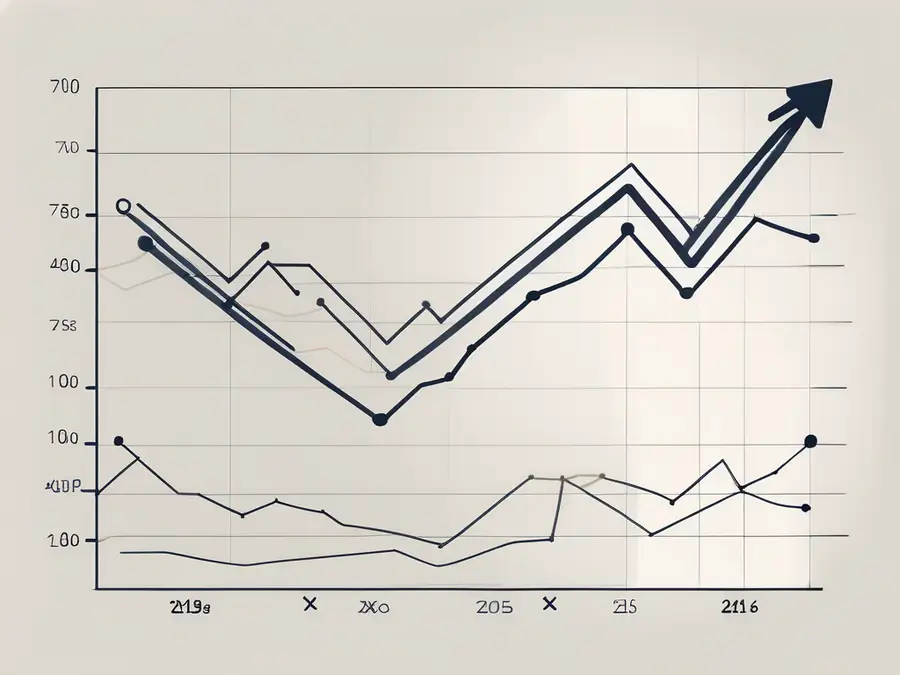 Ein schwankendes Liniendiagramm, das den Average Directional Index (ADX) symbolisiert