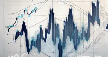 A dynamic forex chart with upward trending arrows