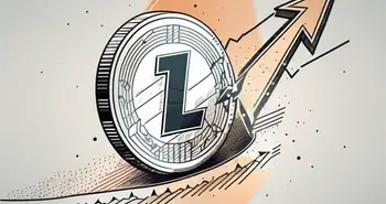 Eine Litecoin-Münze, die in zwei Hälften geteilt wird