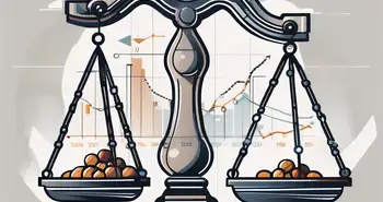 A balanced scale with one side representing an asset's market value and the other side depicting its fair value