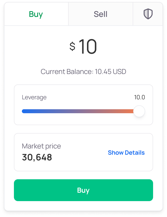 Trading terminal UI on Morpher