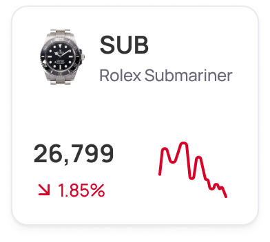 Rolex Submariner market card UI on Morpher